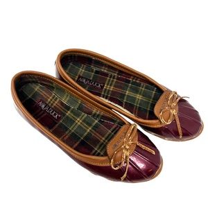 Aquaduck “Sail” Burgundy Brown Bow Detail Flats Shoes size 7